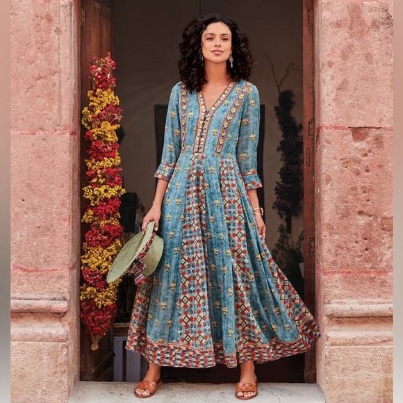 Soft Surroundings Dresses & Skirts - Soft Surroundings San Remo Boho Embroidered Gypsy Peasant Maxi Dress